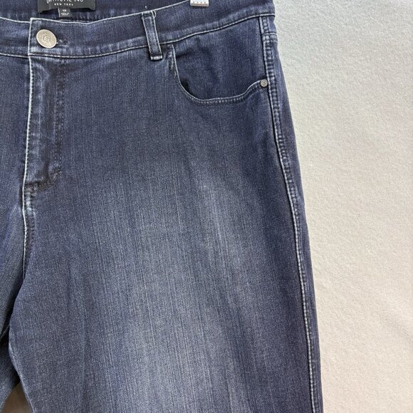 Lafayette 148 NYC Woman’s Mercer Bootcut Cropped Jeans Sz 12 Dark Wash Stretch - Picture 3 of 12